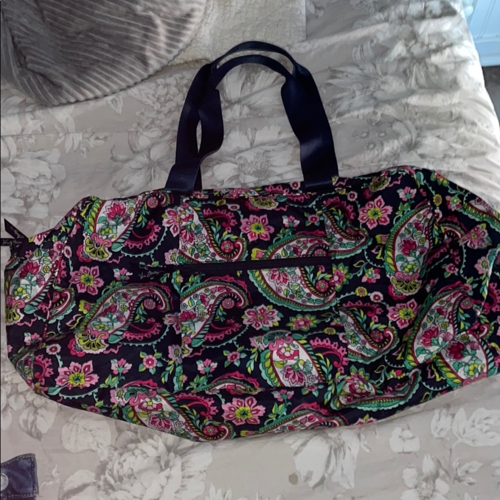 vera bradley navy duffel bag
